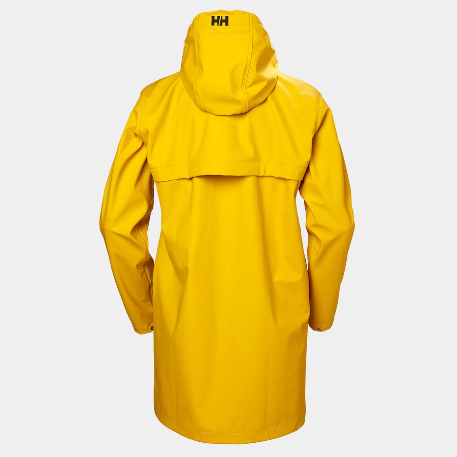 Chubasquero Para Mujer Amarillo Largo Trasero Moss Hh