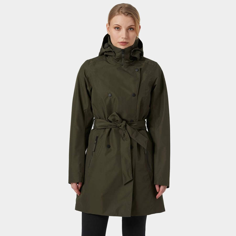 Gabardina Aislante De Mujer Verde Hellyhansen