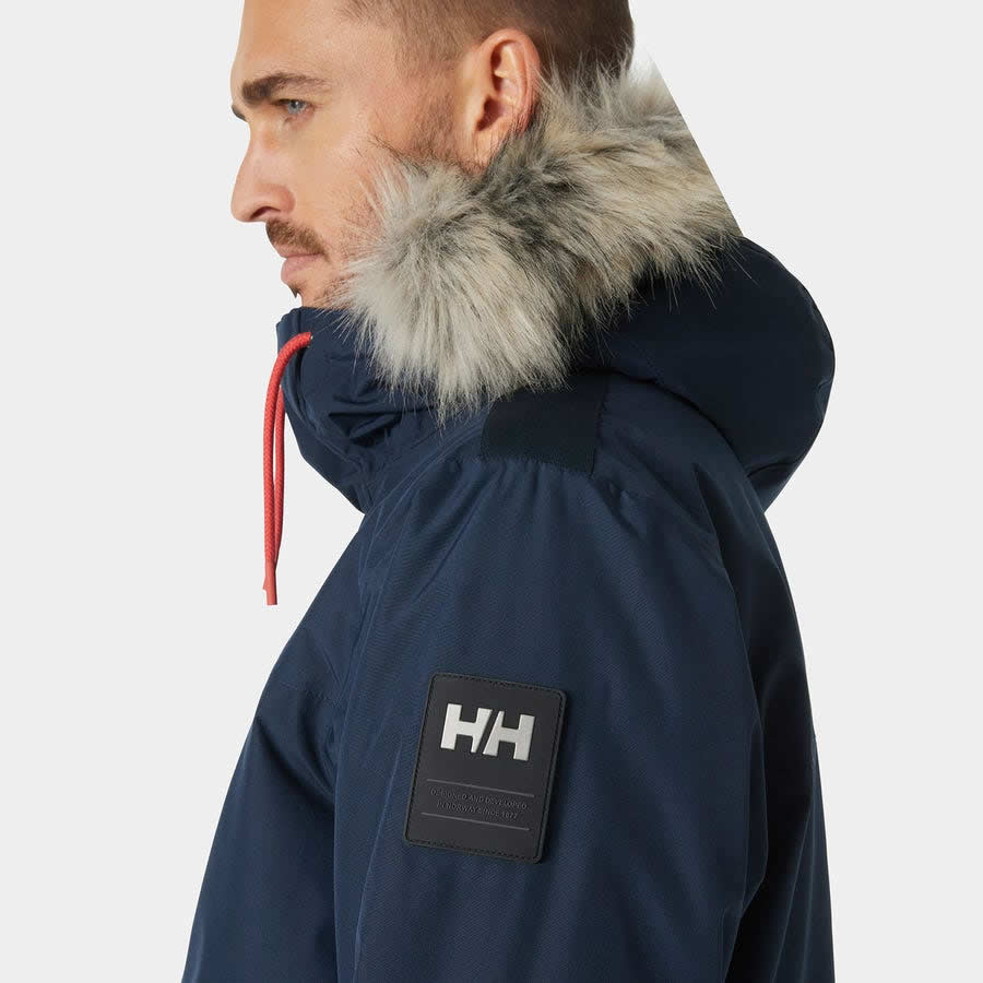 Parka Coastal Azul Lateral Para Hombre Hellyhansen