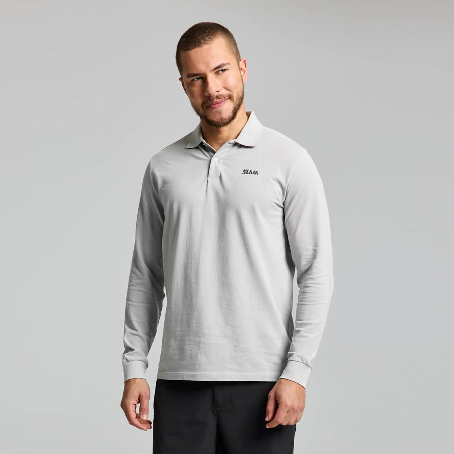 Polo Manga Larga Gris Slam